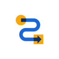 Decorative illustration of a squiggly line with arrows