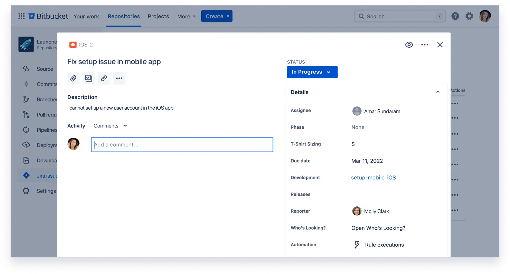 Capture d'écran de Bitbucket Pipelines